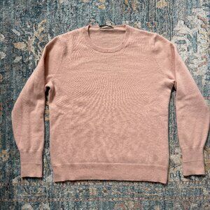 Everlane 100% Cashmere Classic Crew Sweater- Light Pink- Size L